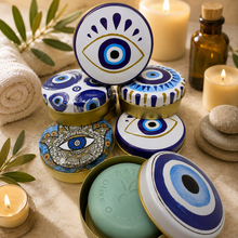 Load image into Gallery viewer, Evil eye metal box and soap