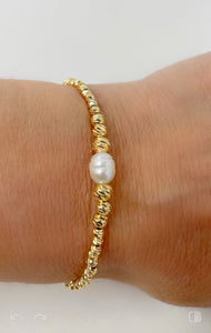 Fresh Water Pearl Gold Plated Chain Bracelet