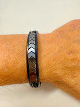 Load image into Gallery viewer, Genuine Leather And Stainless Steel With Magnetic clasp Bracelet