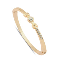 Load image into Gallery viewer, 18 Karat Gold Plated Zircon Bangle Bracelet