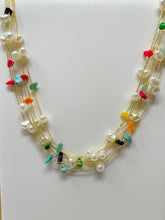 Load image into Gallery viewer, Rainbow Fresh Water Pearls Gold Plated Necklace