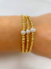 Load image into Gallery viewer, Fresh Water Pearl Gold Plated Chain Bracelet