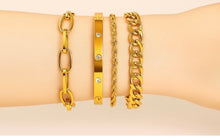 Load image into Gallery viewer, 22 Karat Gold Plated Bangle and Chain bracelets