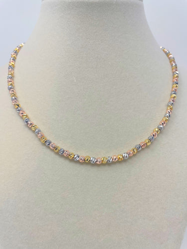 Two Tone Gold Plated BeadsNecklace (TTGPN)