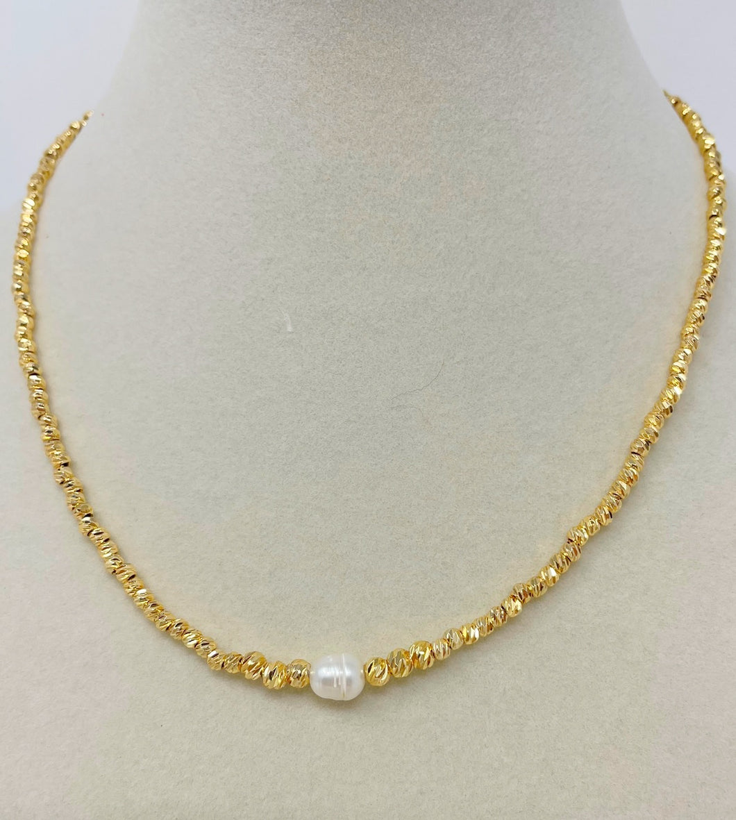 Gold Plated Fresh Water Pearl Necklace (FWPN)