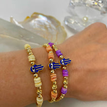 Load image into Gallery viewer, Gold plated Enamel Hamsa Chain Bracelet( Sara br)