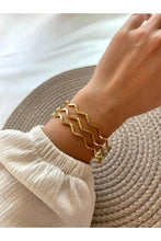 Load image into Gallery viewer, Zigzag Gold Plated Bangle Bracelet