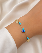 Load image into Gallery viewer, Turquoise beaded chain bracelet(Myra br)