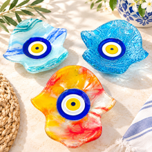 Load image into Gallery viewer, Hamsa Evil Eye Glass plate(HEEG)