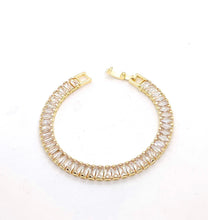 Load image into Gallery viewer, 18K Gold Plated Zircon Baguette Bracelet