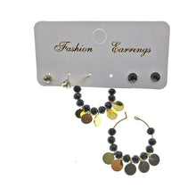 Load image into Gallery viewer, Crystal and Gold Plated 3 Earrings Set