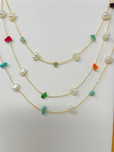 Load image into Gallery viewer, Rainbow Fresh Water Pearls Gold Plated Necklace