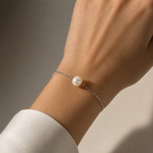 Load image into Gallery viewer, Silver Plated Pearl Bracelet