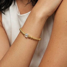 Load image into Gallery viewer, Gold Plated Beads&amp; a Zircon