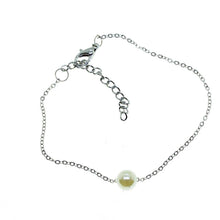 Load image into Gallery viewer, Silver Plated Pearl Bracelet