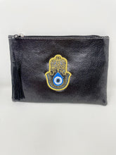 Load image into Gallery viewer, Leather Embroidered Wallet Clutch Makeup Pouch(HELL)