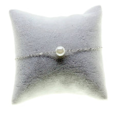 Load image into Gallery viewer, Silver Plated Pearl Bracelet