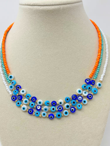 Multi Evil Eyes Seed Beads Necklace(MEEBN)