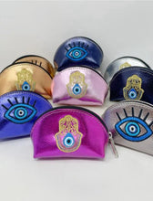 Load image into Gallery viewer, Hamsa Evil Eye Leather Wallet Coin Purse (HELS)