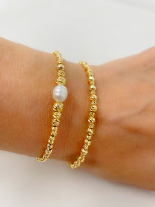 Fresh Water Pearl Gold Plated Chain Bracelet