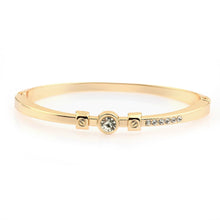Load image into Gallery viewer, 18 Karat Gold Plated Zircon Bangle Bracelet