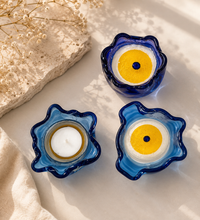 Load image into Gallery viewer, Evil eye fusion glass tealight holder(EECH)