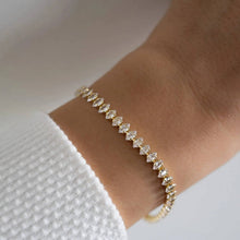 Load image into Gallery viewer, 18 Karat Gold Plated With Diamond Shape Zircon Bracelet
