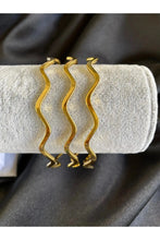 Load image into Gallery viewer, Zigzag Gold Plated Bangle Bracelet