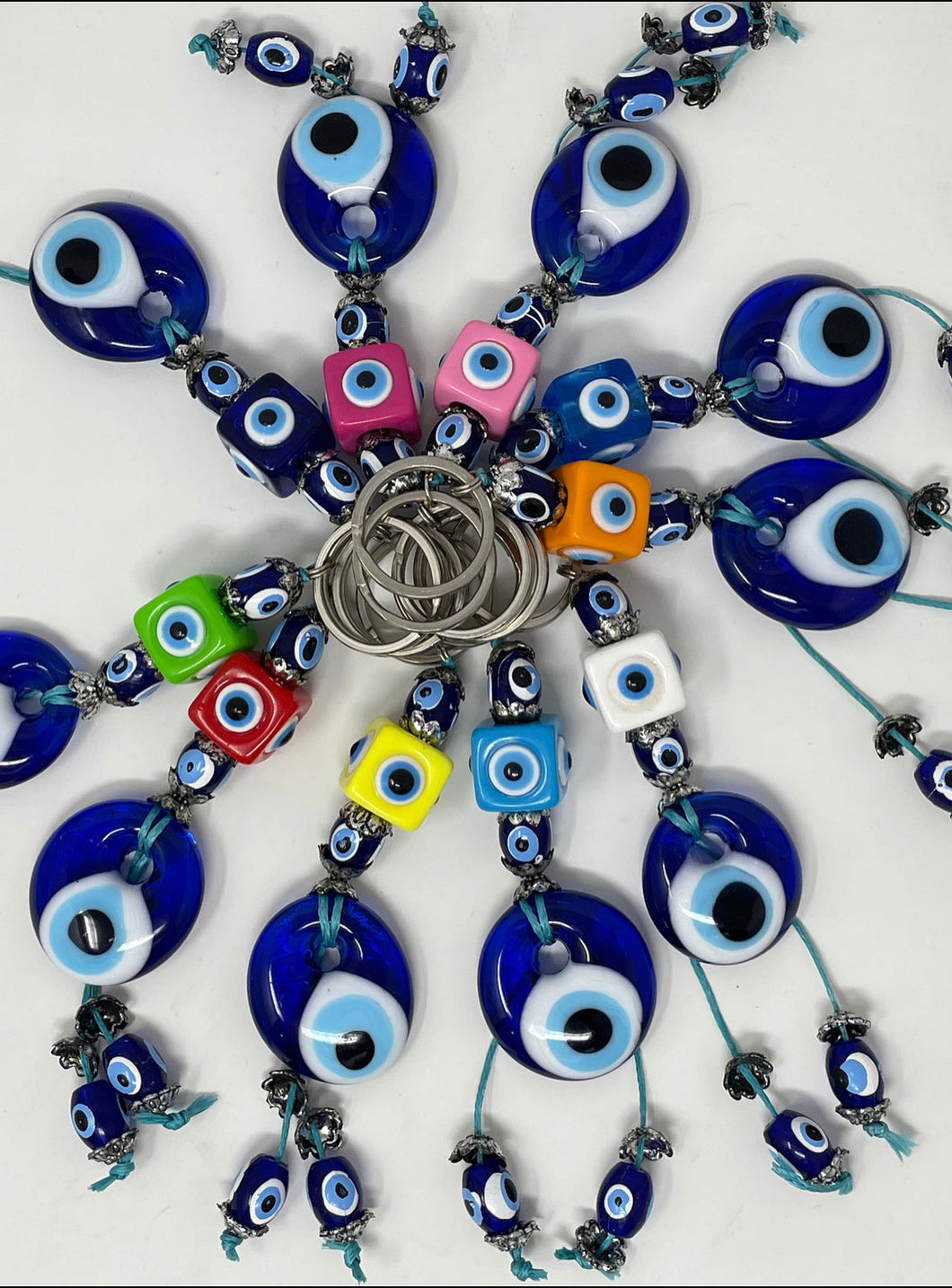 Evil eye dice keychain