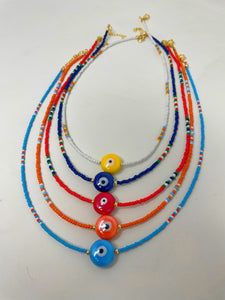 Rainbow Evil Eye Beads Necklace