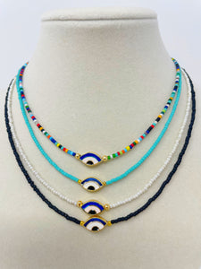 Lucky eye beads necklace