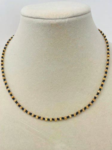 Black Beads and Gold Plated Beads Necklace(Bella neck)