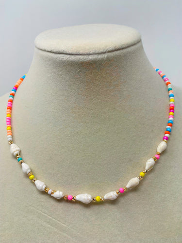 Seashell Colorful Beads Necklace(Luna neck)