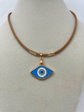 Load image into Gallery viewer, Leather cord Evil Eye Necklace(Kristen nek)