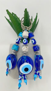 Blue evil eye keychain