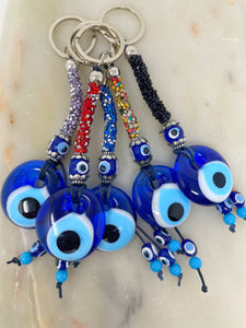 Rhinstones evil eye keychain