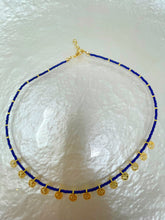 Load image into Gallery viewer, Colourful Beads Gold Plated Coin Necklace(CBGC)