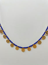 Load image into Gallery viewer, Colourful Beads Gold Plated Coin Necklace(CBGC)