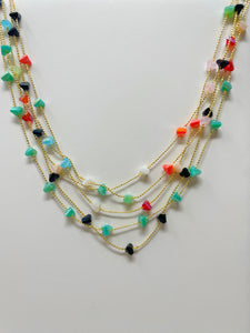 Rainbow Stones Gold Plated Necklace