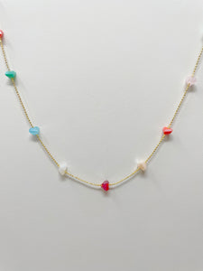 Rainbow Stones Gold Plated Necklace