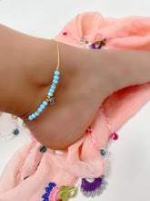 Load image into Gallery viewer, Crystal Beads Evil Eye Anklet