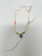 Load image into Gallery viewer, Colourful Beads Evil Eye Anklet