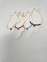 Load image into Gallery viewer, Crystal Beads Evil Eye Anklet