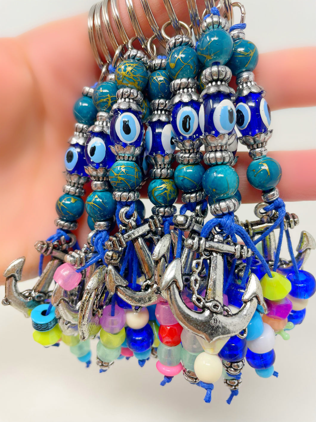 Beaded Boat Anchor Keychain