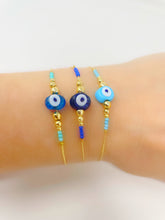 Load image into Gallery viewer, Evil Eye Beads Gold Plated Chain Bracelet GI 1