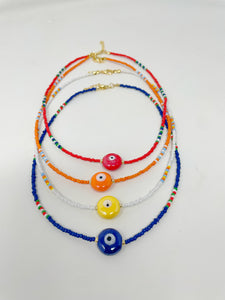 Rainbow Evil Eye Beads Necklace