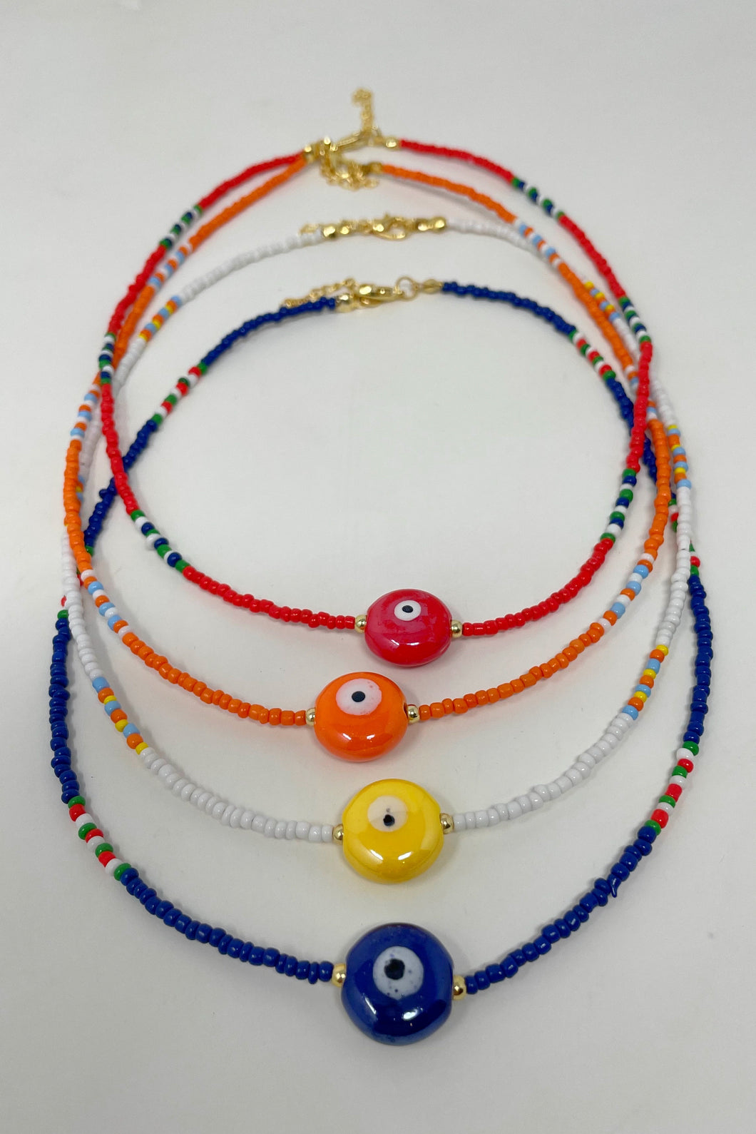 Rainbow Evil Eye Beads Necklace