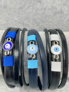 Genuine Leather Evil Eye Bracelet