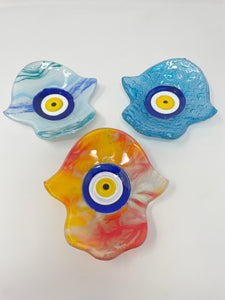 Hamsa Evil Eye Glass plate(HEEG)