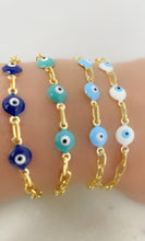 Load image into Gallery viewer, Evil Eye chain bracelet you